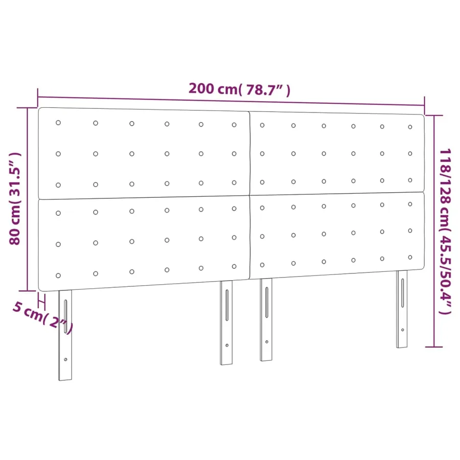 Tête de lit blanche 200 x 5 x 118/128 cm similicuir - 8