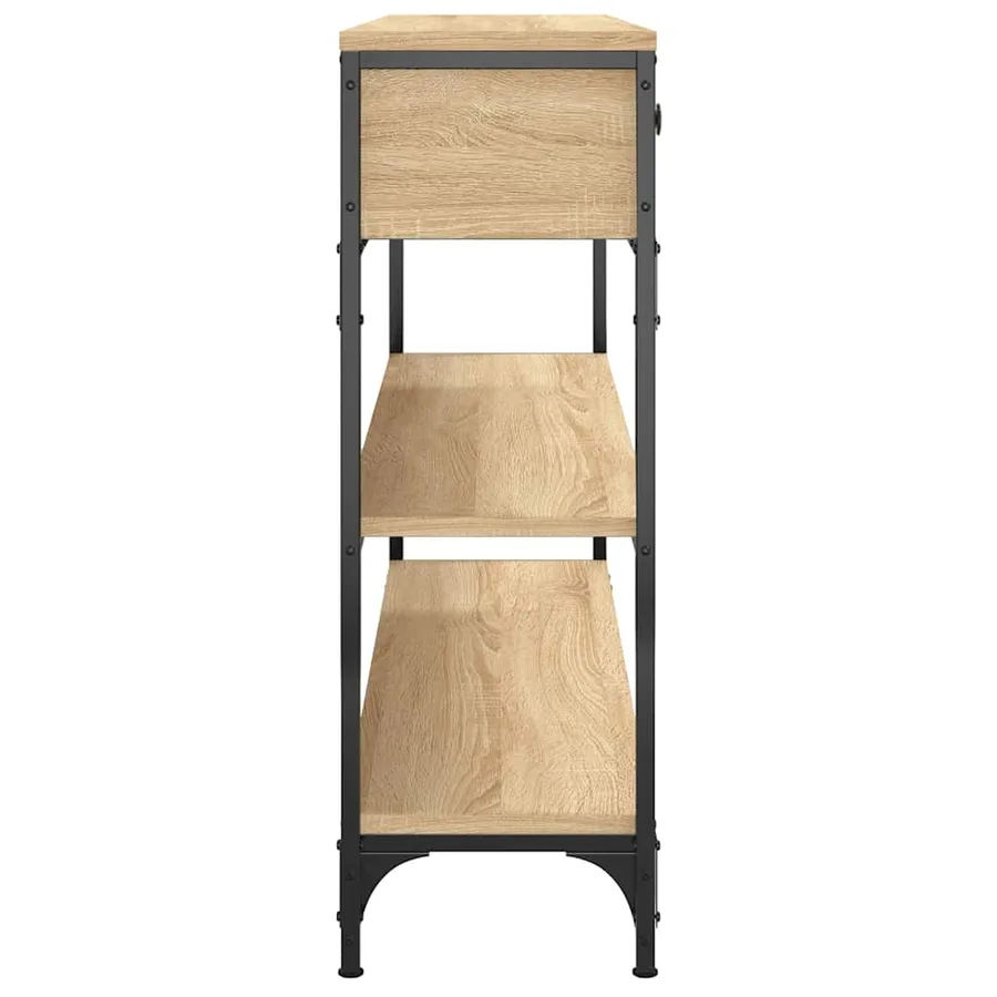 Table console chêne sonoma 100x25x75 cm bois d'ingénierie - 7