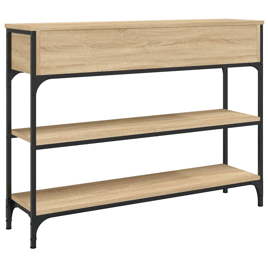 Table console chêne sonoma 100x25x75 cm bois d'ingénierie - 8
