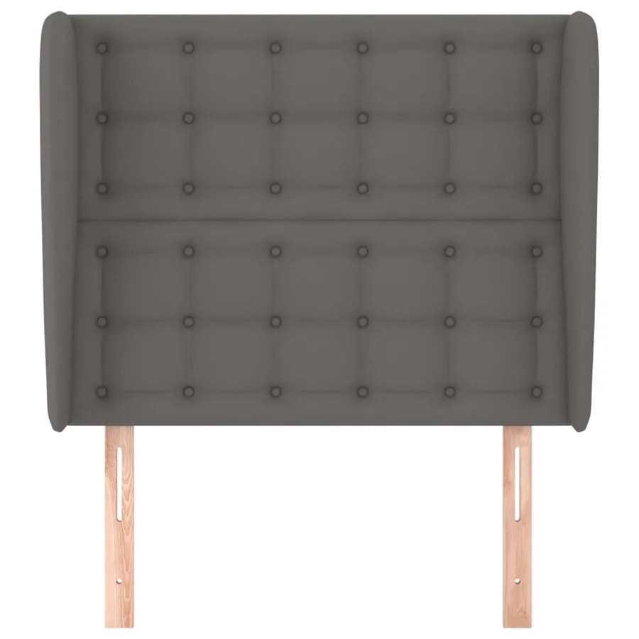 Tête de lit avec oreilles Gris 93x23x118/128 cm Similicuir - 3