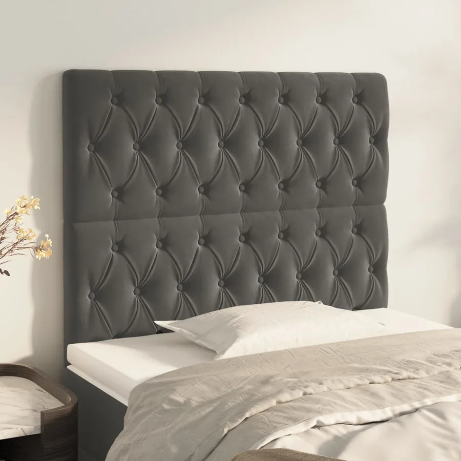 Tête de lit Gris foncé 100x7x118/128 cm Velours