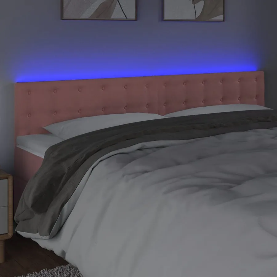 Tête de lit à LED Rose 200x5x78/88 cm Velours - 3