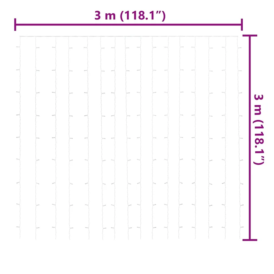 Rideaux lumineux à LED 3x3 m 300 LED Blanc chaud 8 fonctions - 7
