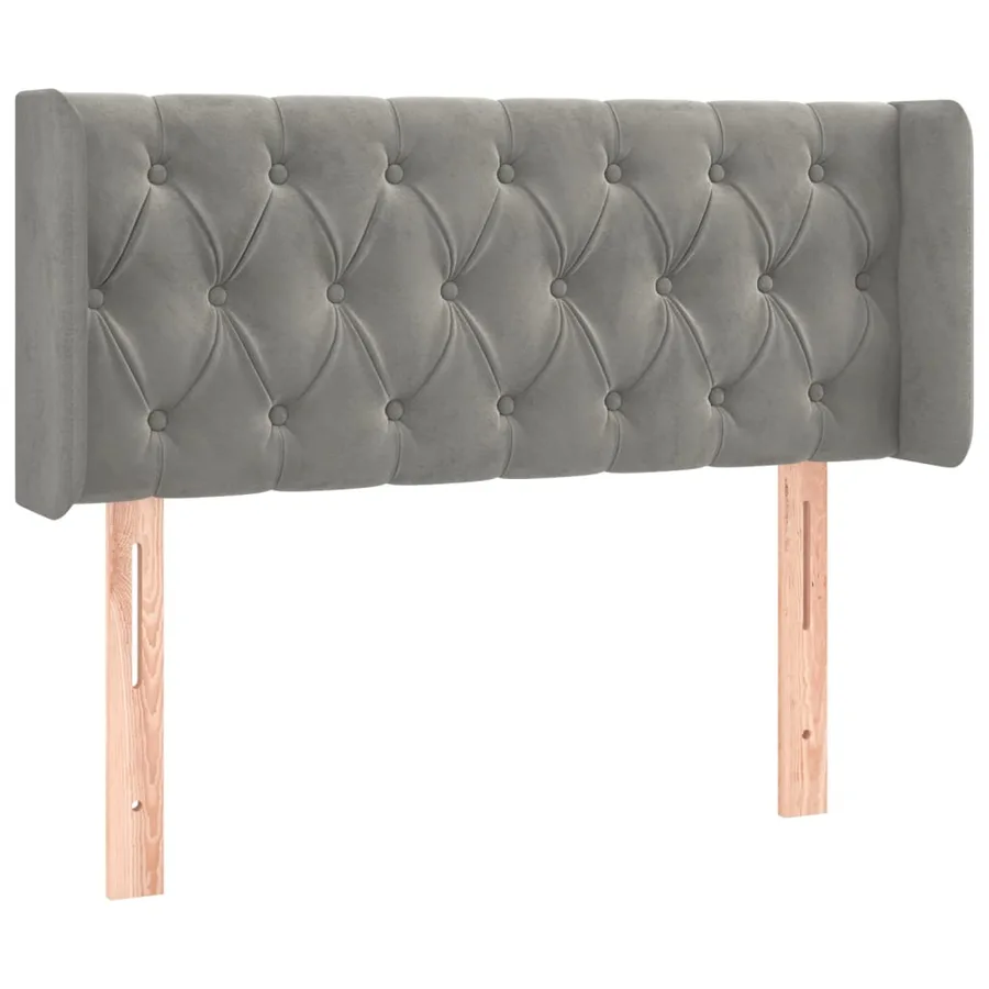 Tête de lit à LED Gris clair 93x16x78/88 cm Velours - 3