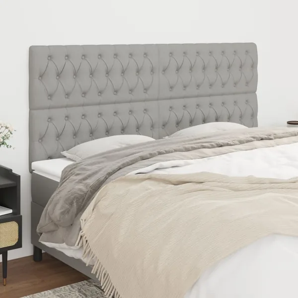 Tête de lit Gris clair 180 x 7 x 118/128 cm Tissu