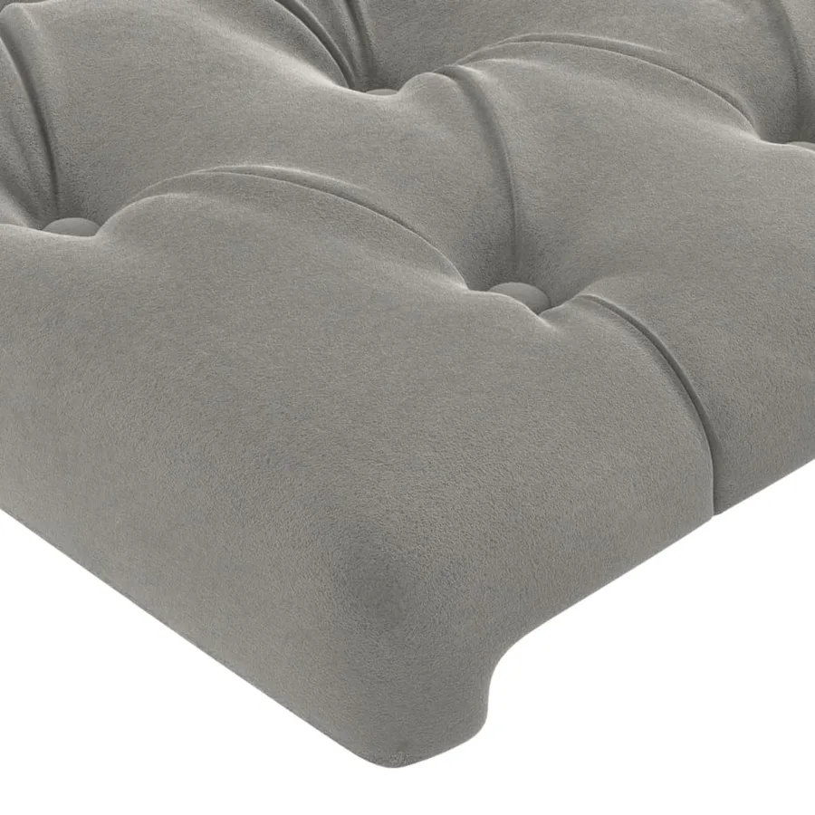 Tête de lit à LED Gris clair 183x16x118/128 cm Velours - 5