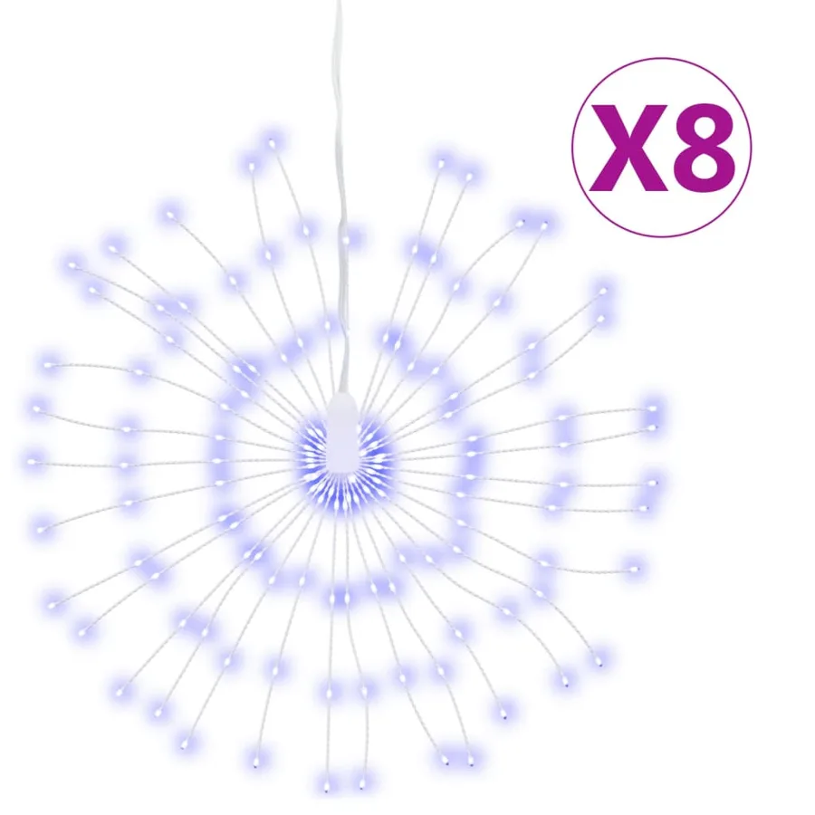 Étoile rayonnante de Noël 140 LED 8 pcs bleu 17 cm - 2