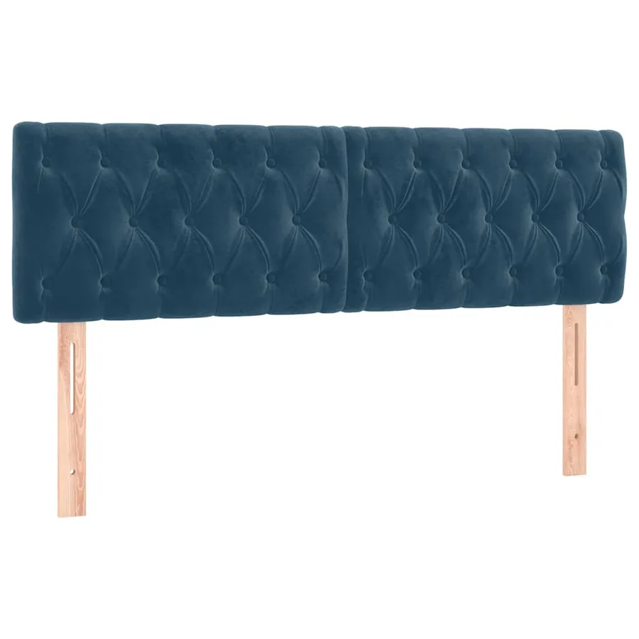 Tête de lit à LED Bleu foncé 160x7x78/88 cm Velours - 4