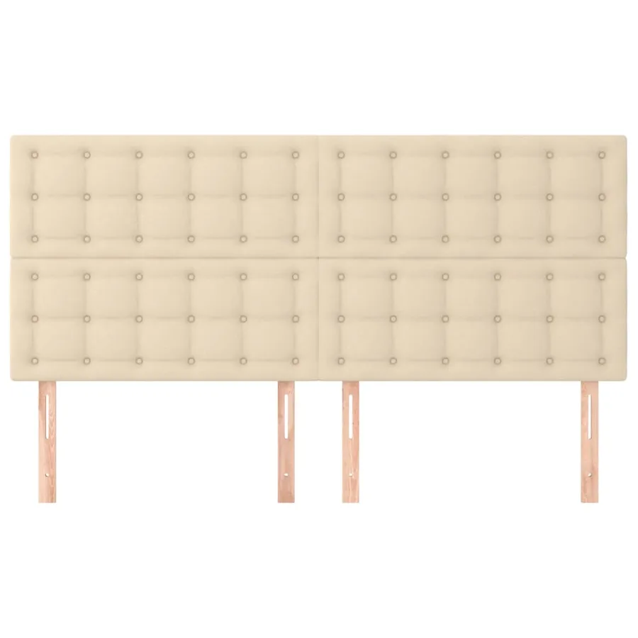 Tête de lit Crème 180x5x118/128 cm Tissu - 3