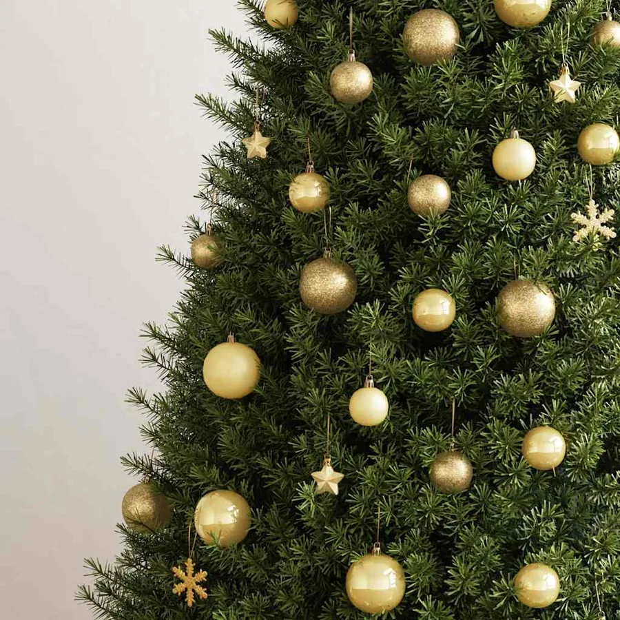 Ensemble de boules de Noël 111 pièces doré polystyrène - 3