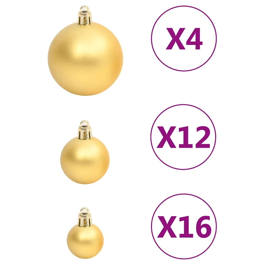 Ensemble de boules de Noël 111 pièces doré polystyrène - 5