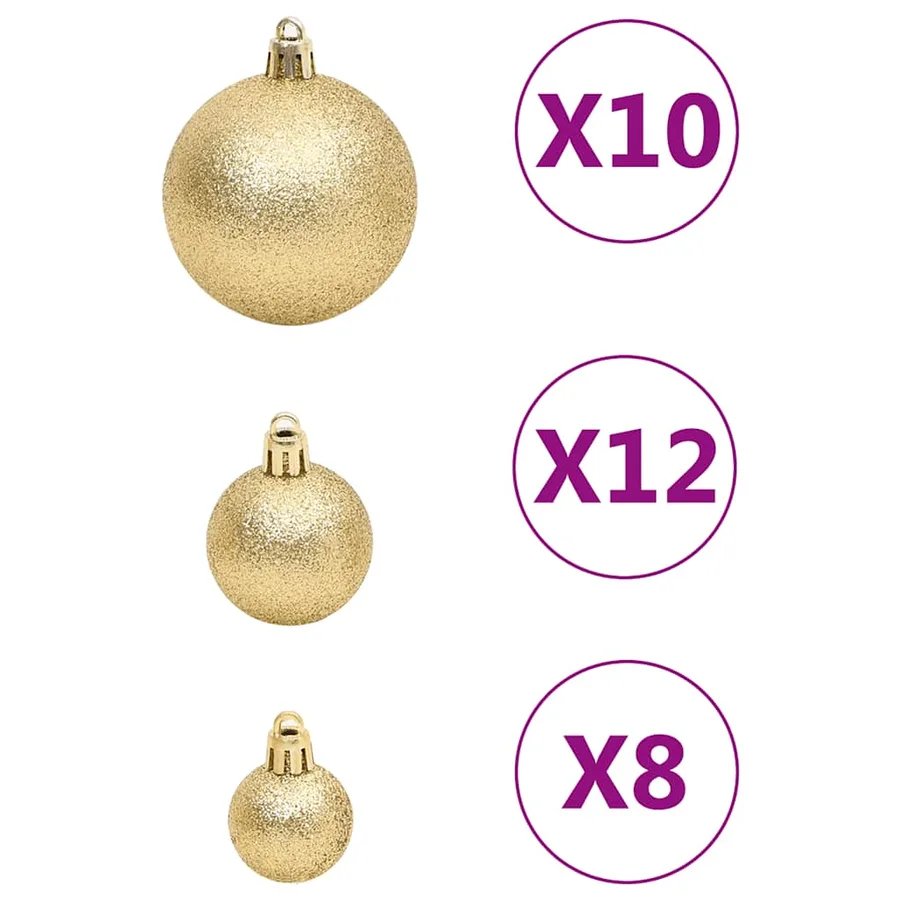 Ensemble de boules de Noël 111 pièces doré polystyrène - 7