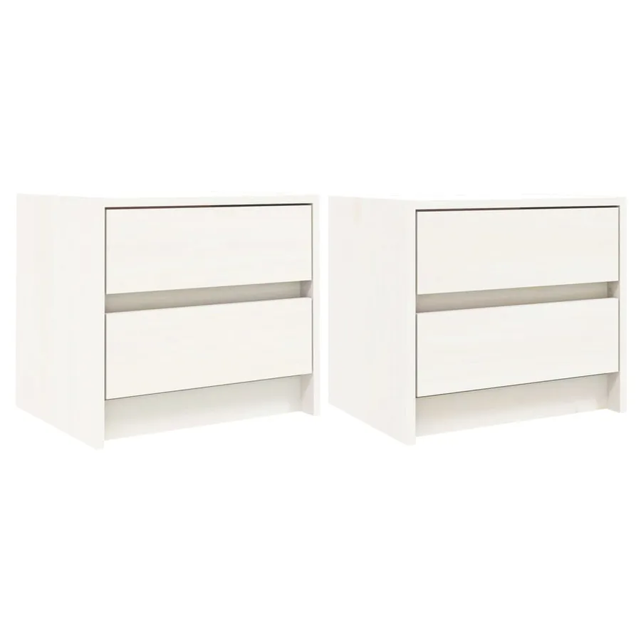 Tables de chevet 2 pcs blanc 40x31x35,5 cm bois de pin massif - 2
