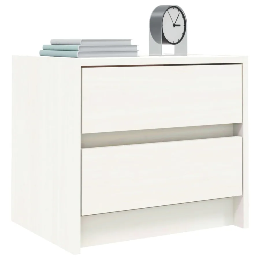 Tables de chevet 2 pcs blanc 40x31x35,5 cm bois de pin massif - 3