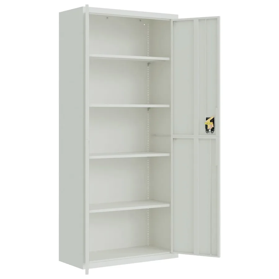 Classeur gris clair 90x40x200 cm acier - 4
