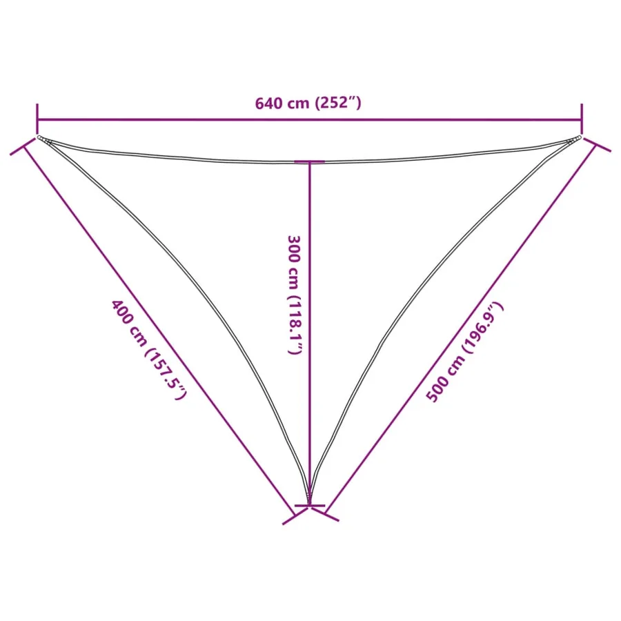 Voile de parasol tissu oxford triangulaire 4x5x6,4 m blanc - 10