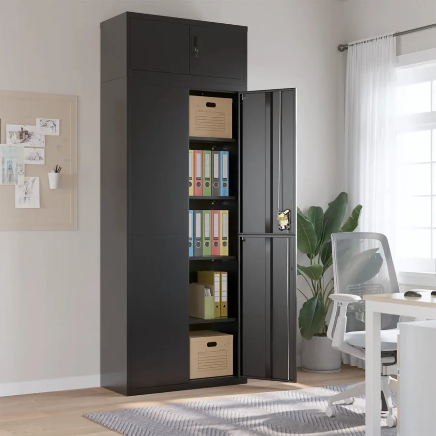 Classeur noir 90x40x240 cm acier