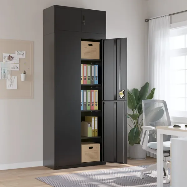 Classeur noir 90x40x240 cm acier