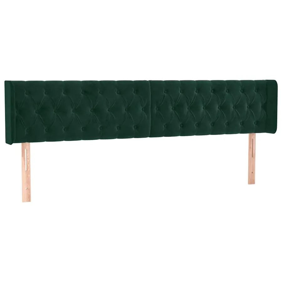 Tête de lit à LED Vert foncé 203x16x78/88 cm Velours - 3
