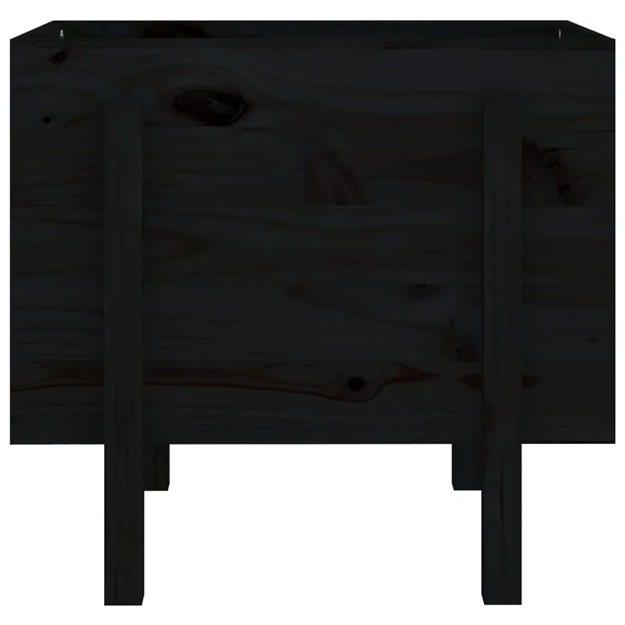 Jardinière noir 62x50x57 cm bois massif de pin - 4