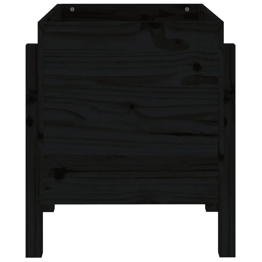 Jardinière noir 62x50x57 cm bois massif de pin - 5