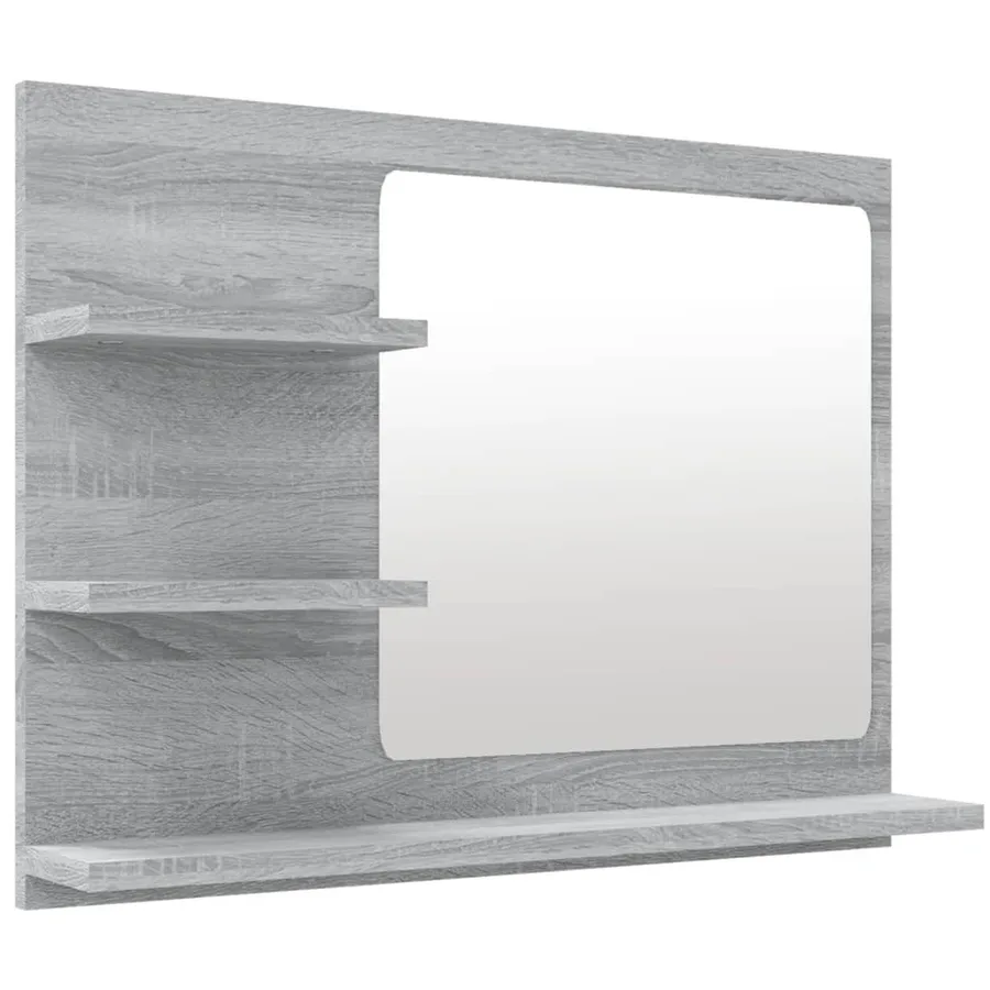 Miroir de bain Sonoma gris 60x10,5x45 cm Bois d'ingénierie - 2
