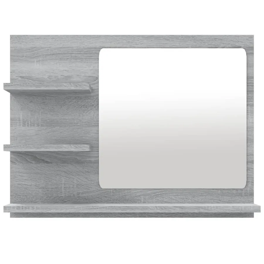 Miroir de bain Sonoma gris 60x10,5x45 cm Bois d'ingénierie - 3