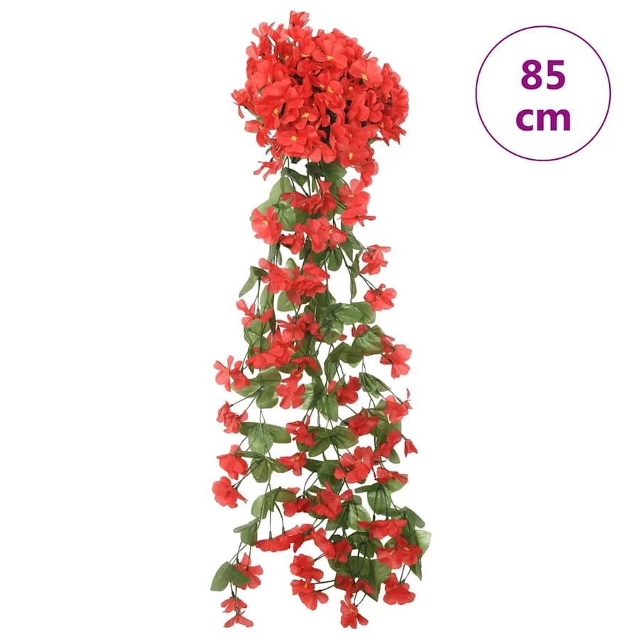 Guirlandes de fleurs 3 pcs rouge 85 cm - 7