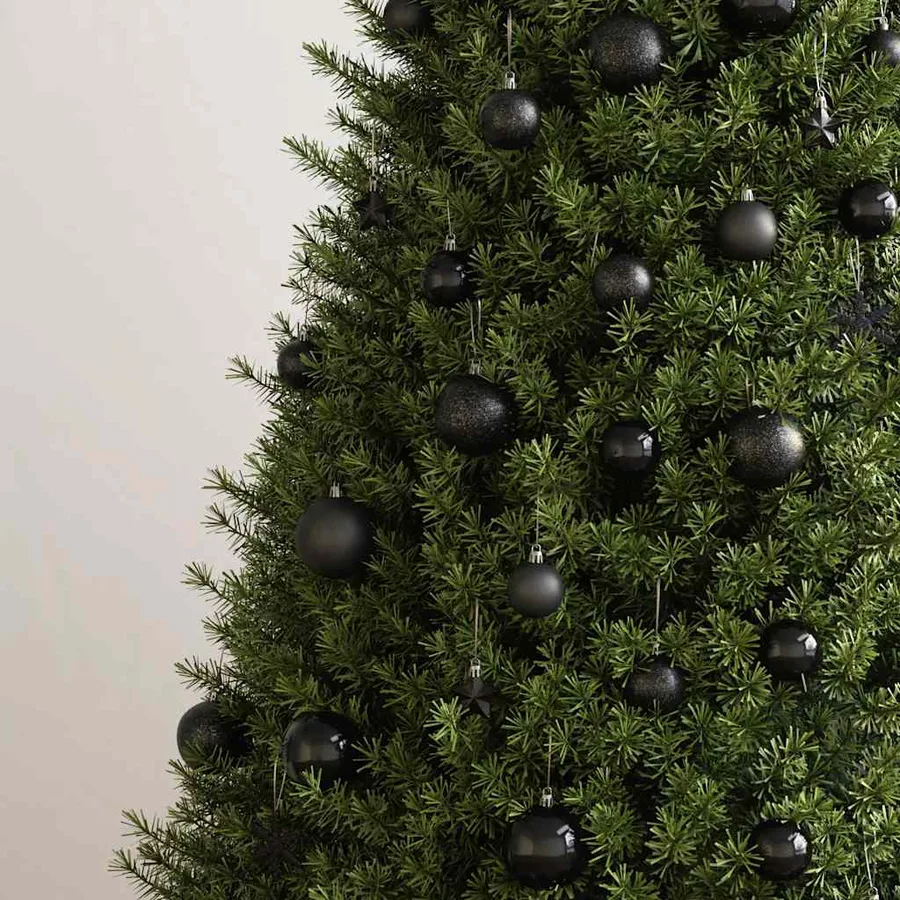Ensemble de boules de Noël 111 pièces noir polystyrène - 3