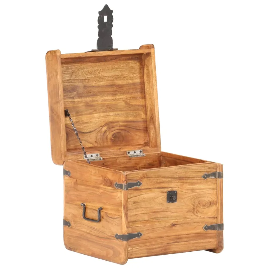 Coffre 40x40x40 cm Bois d'acacia solide - 2