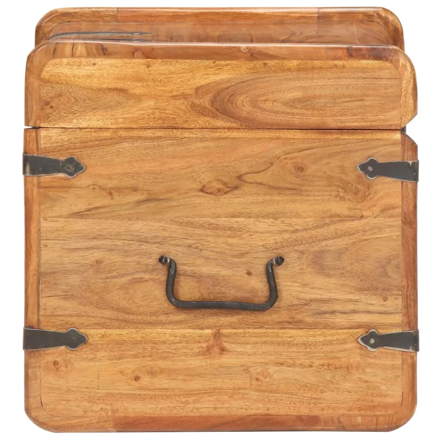 Coffre 40x40x40 cm Bois d'acacia solide - 4