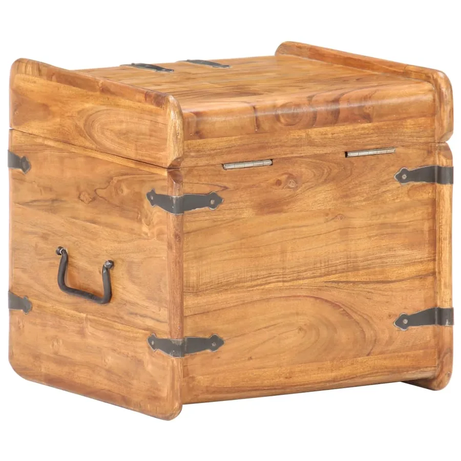 Coffre 40x40x40 cm Bois d'acacia solide - 5