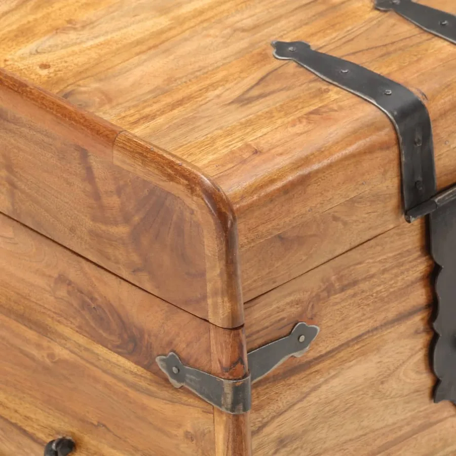 Coffre 40x40x40 cm Bois d'acacia solide - 7