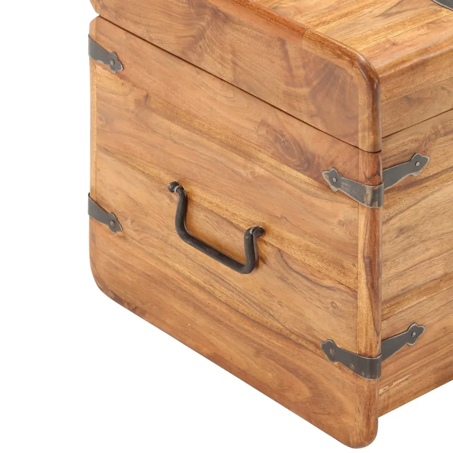 Coffre 40x40x40 cm Bois d'acacia solide - 8