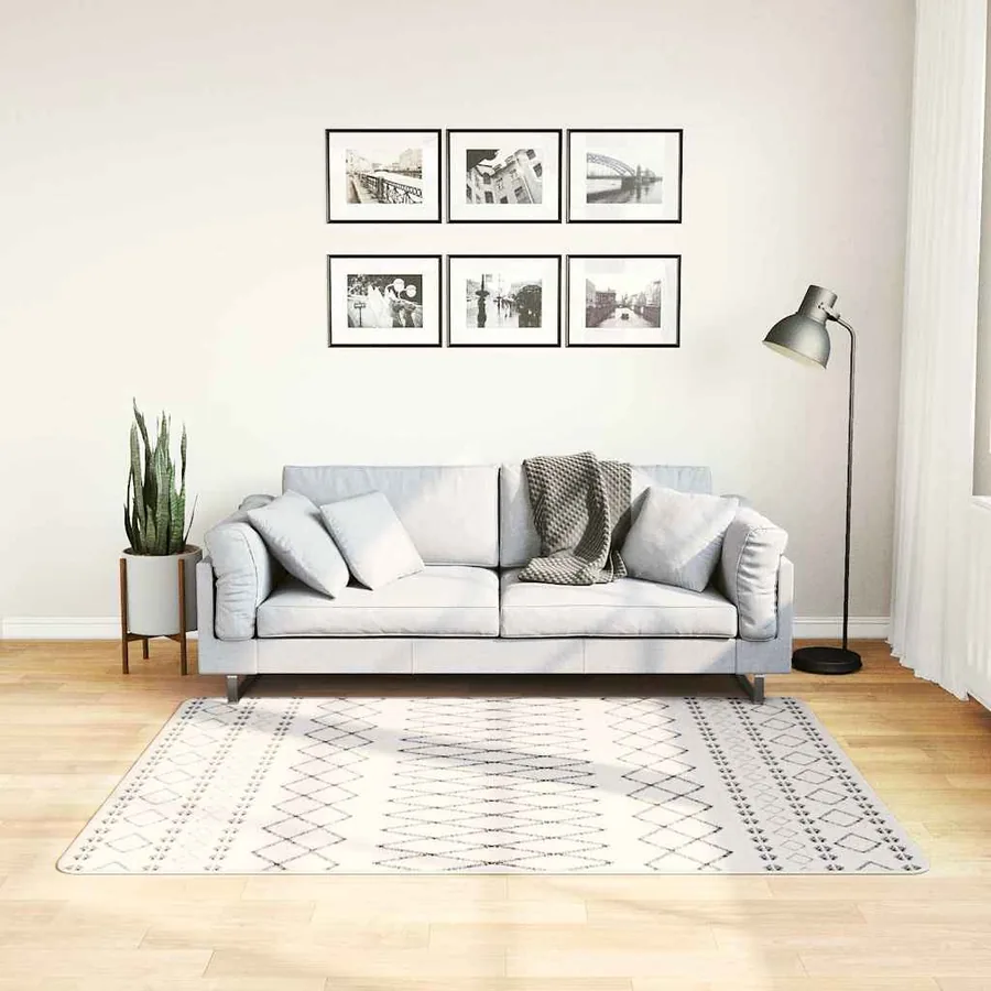 Tapis lavable noir et blanc 120x170 cm