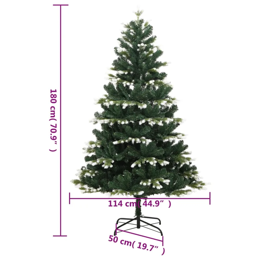 Sapin de Noël artificiel à charnières avec neige floquée 180 cm - 9