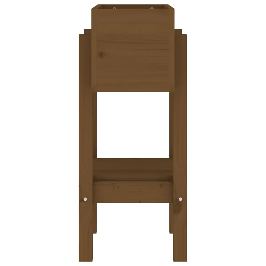 Jardinière marron miel 62x30x69 cm bois massif de pin - 5