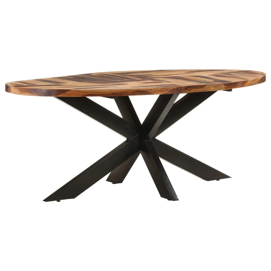 Table à manger ovale 200x100x75 cm Bois d'acacia - 10