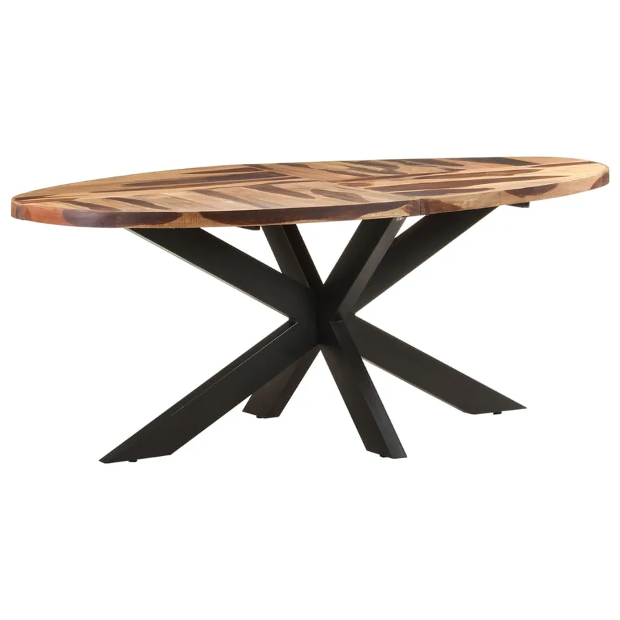 Table à manger ovale 200x100x75 cm Bois d'acacia - 8
