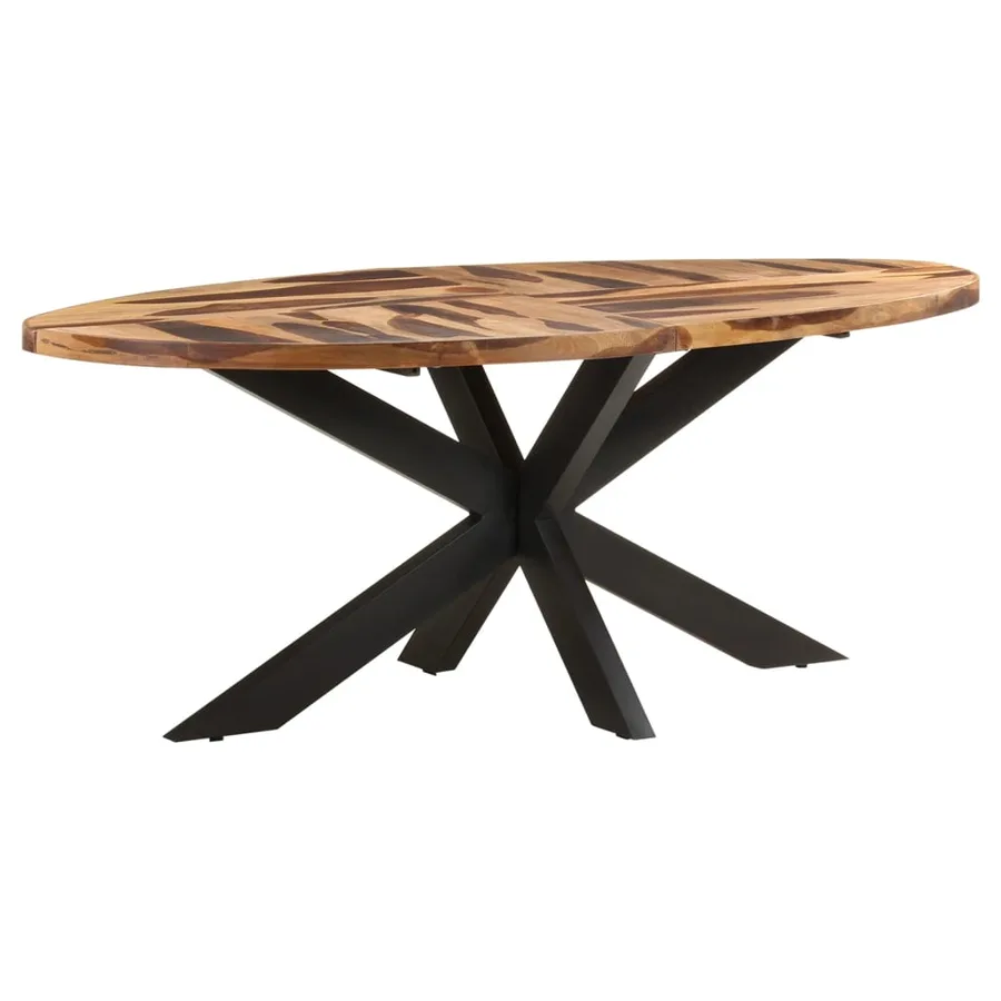 Table à manger ovale 200x100x75 cm Bois d'acacia - 9