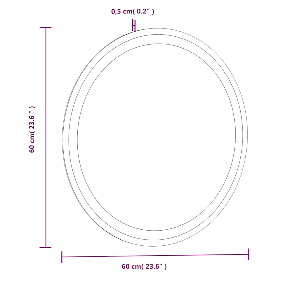 Miroir de salle de bain à LED 60 cm rond - 11