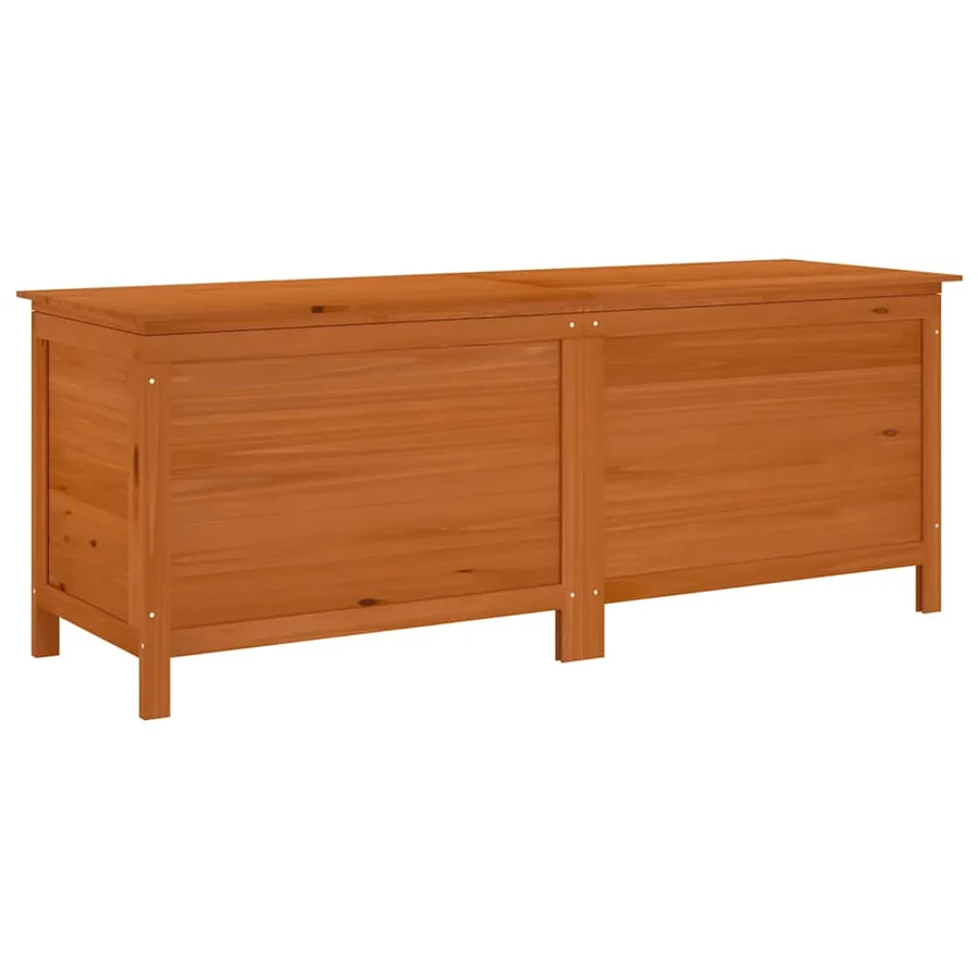 Boîte de rangement de jardin marron bois massif de sapin - 2