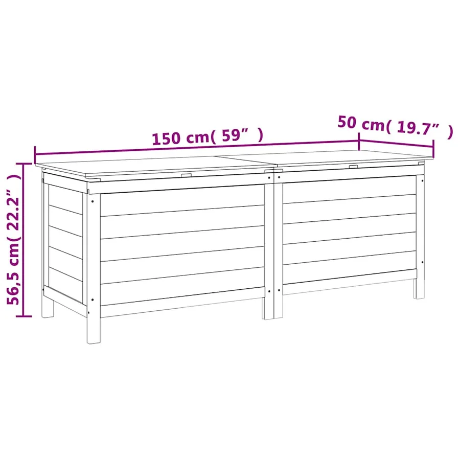 Boîte de rangement de jardin marron bois massif de sapin - 8