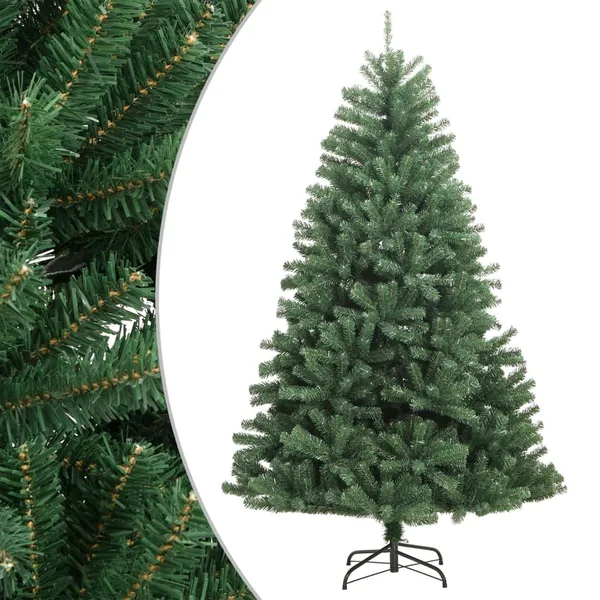 Sapin de Noël artificiel à charnières avec support vert 240 cm
