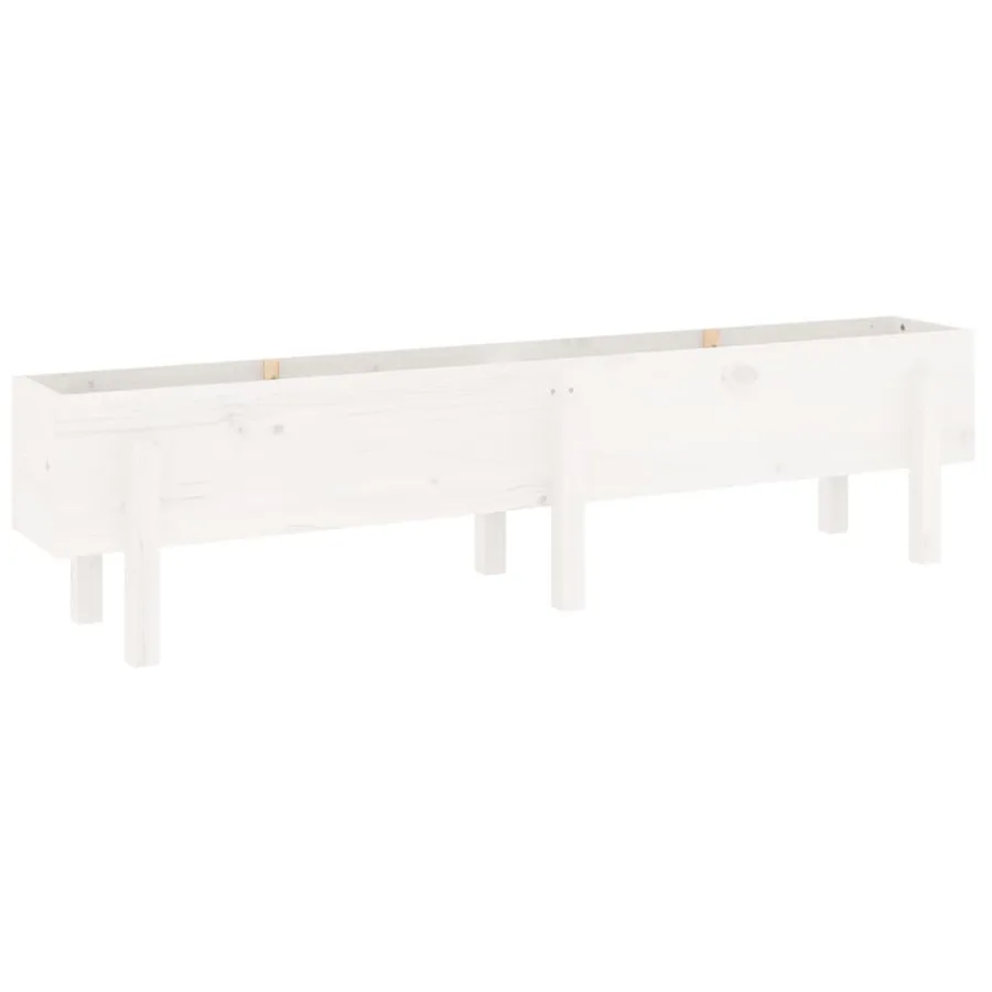 Lit surélevé de jardin blanc 160x30x38 cm bois de pin massif - 2