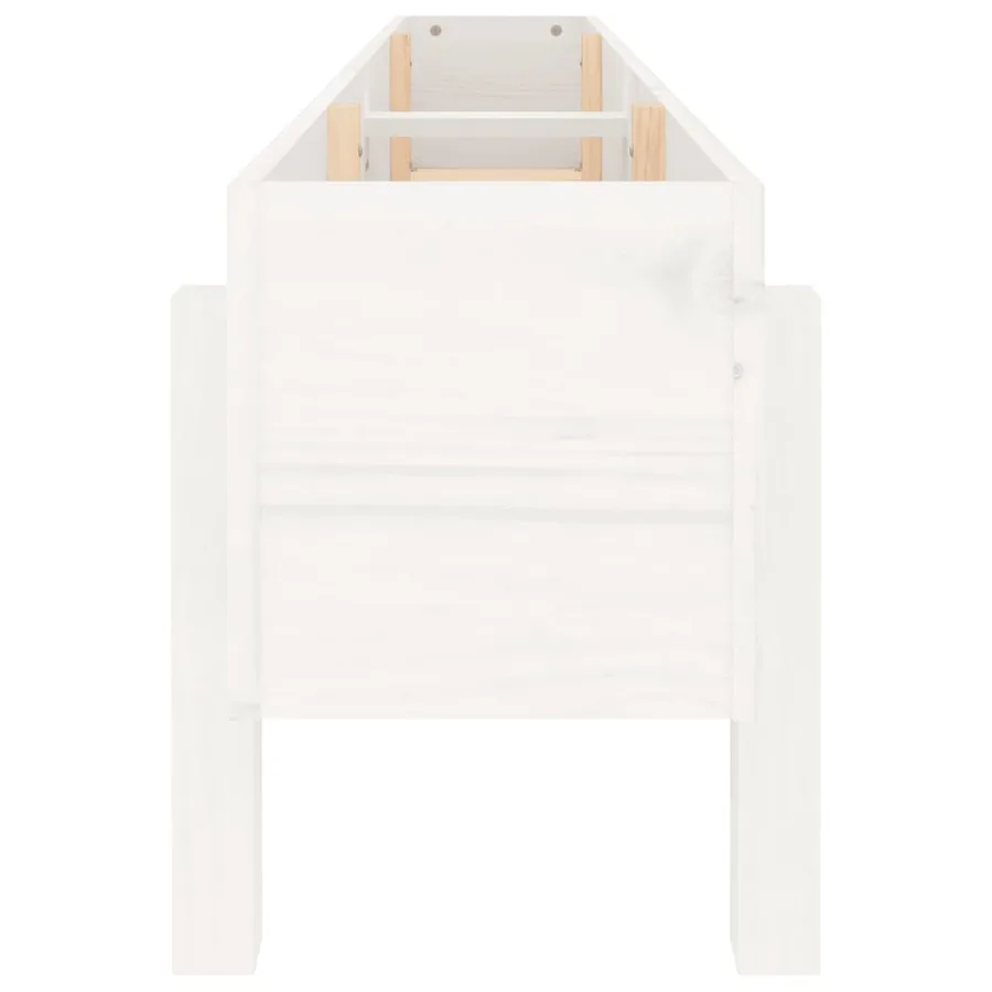Lit surélevé de jardin blanc 160x30x38 cm bois de pin massif - 5