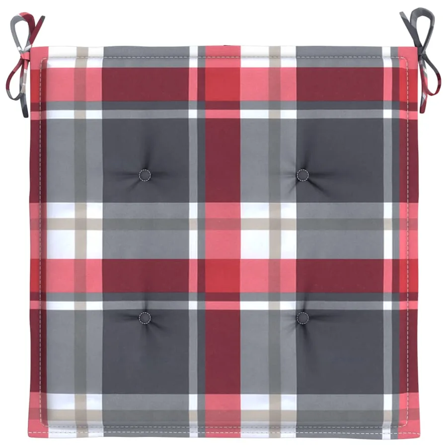 Coussins de chaise de jardin lot de 2 carreaux rouges 50x50x4cm - 4