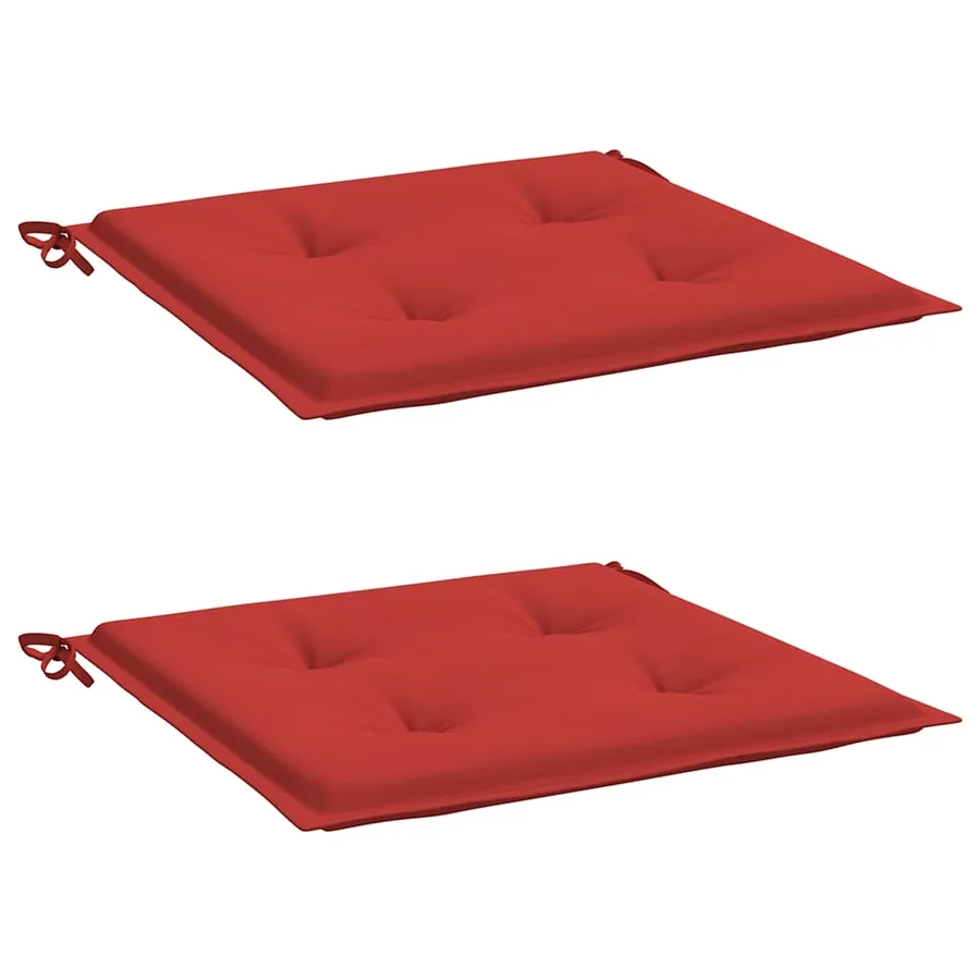 Coussins de chaise jardin lot de 2 rouge 40x40x4cm tissu oxford - 3