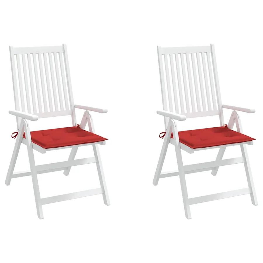 Coussins de chaise jardin lot de 2 rouge 40x40x4cm tissu oxford - 4