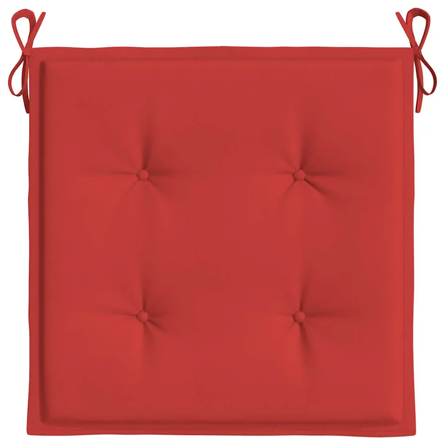 Coussins de chaise jardin lot de 2 rouge 40x40x4cm tissu oxford - 6